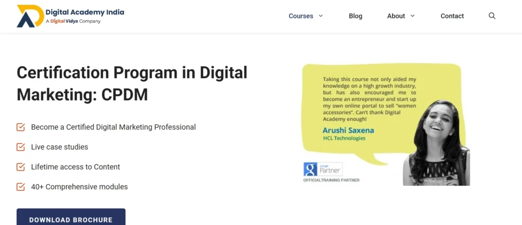 Digital Academy India – Certified Program in Digital Marketing