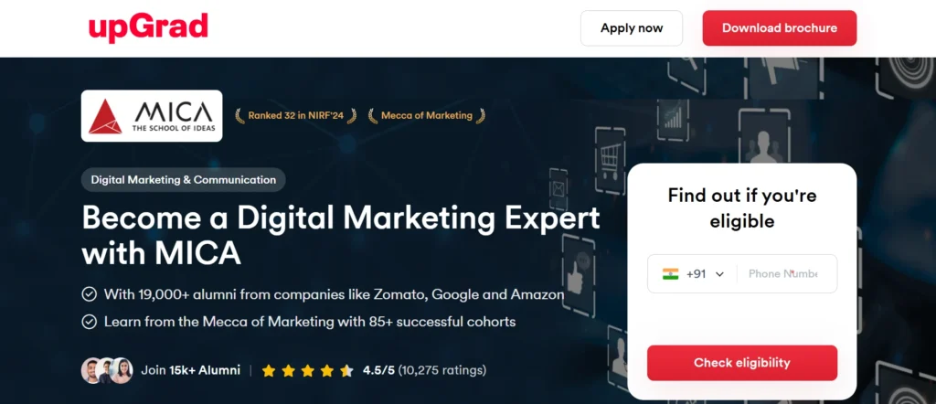 UpGrad – Advanced Certificate in Digital Marketing & Communication
