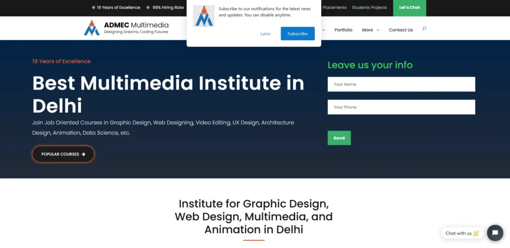 ADMEC Multimedia Institute-Web Designing Courses in Delhi