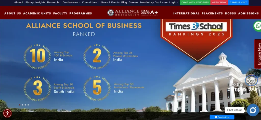 Alliance School of Business, Alliance University - MBA College in Bangalore