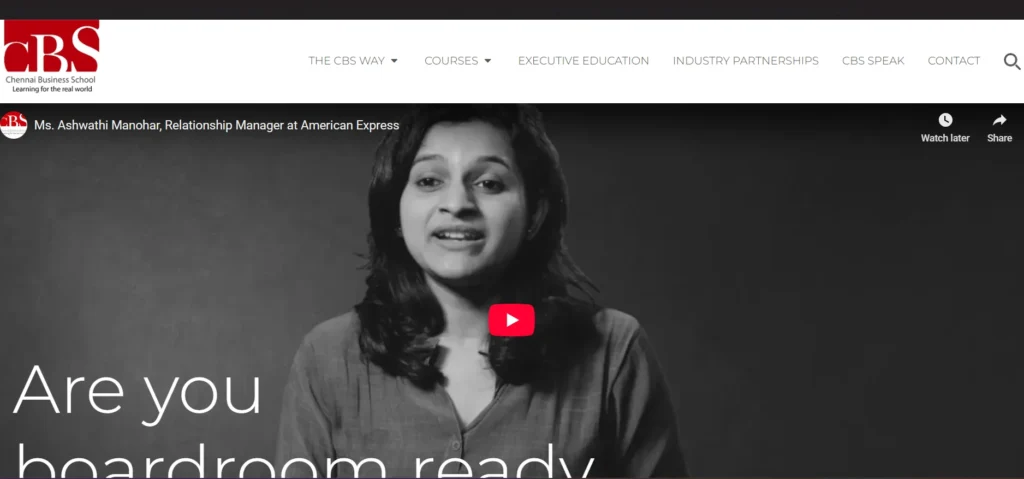 MBA College in Chennai - Chennai Business School (CBS)