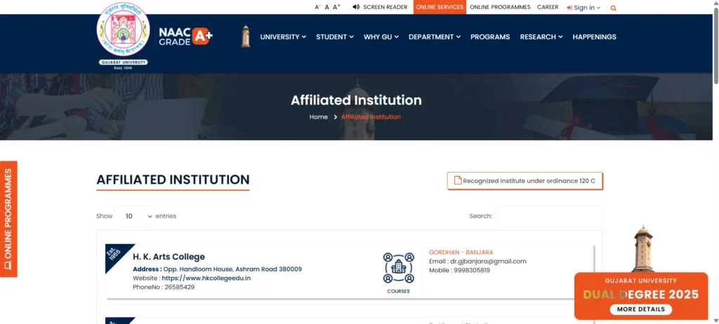 MBA colleges in Ahmedabad Gujarat University