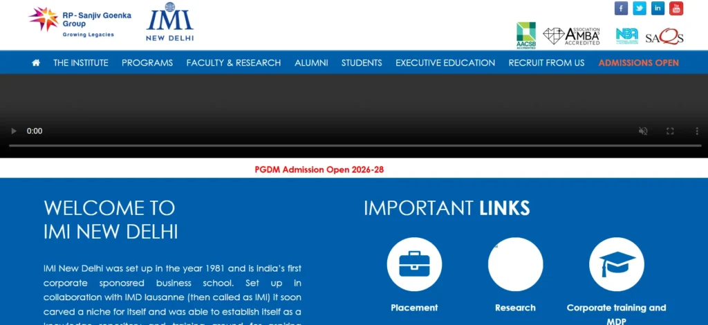 IMI, New Delhi - MBA College in Delhi