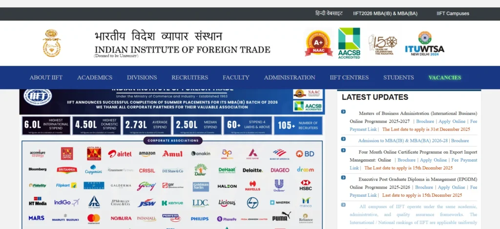 Indian Institute of Foreign Trade (IIFT) in Delhi and Kolkata - MBA Colleges in India