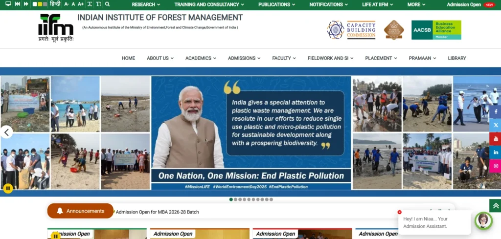 MBA college in Bhopal - Indian Institute of Forest Management (IIFM), Bhopal