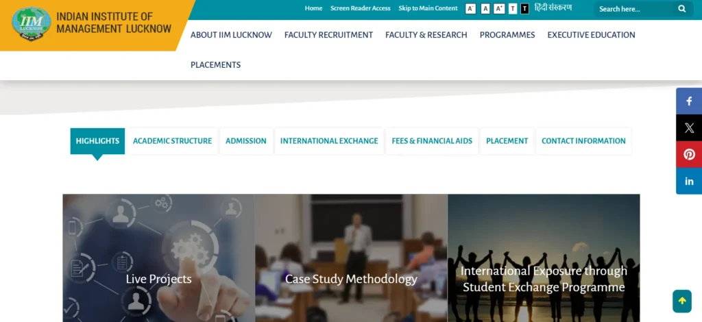 Indian Institute of Management Lucknow - Government MBA College in India