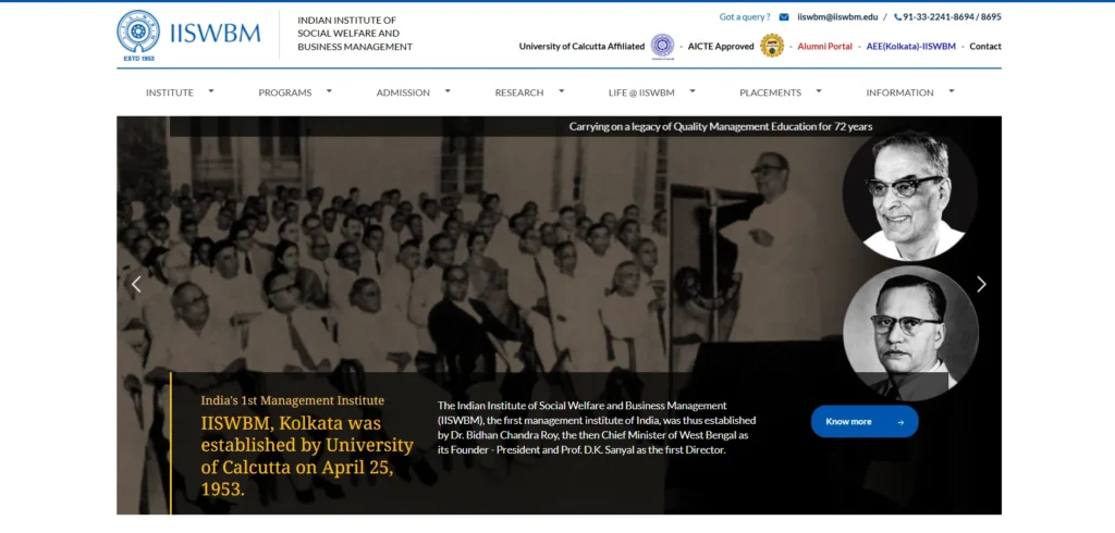 MBA College in Kolkata - Indian Institute of Social Welfare & Business Management (IISWBM)