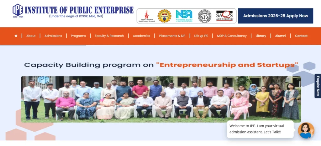 Institute of Public Enterprise (IPE), Hyderabad - MBA College In Hyderabad