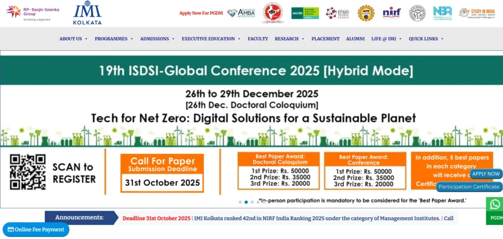 MBA College in Kolkata - International Management Institute, Kolkata (IMI Kolkata)