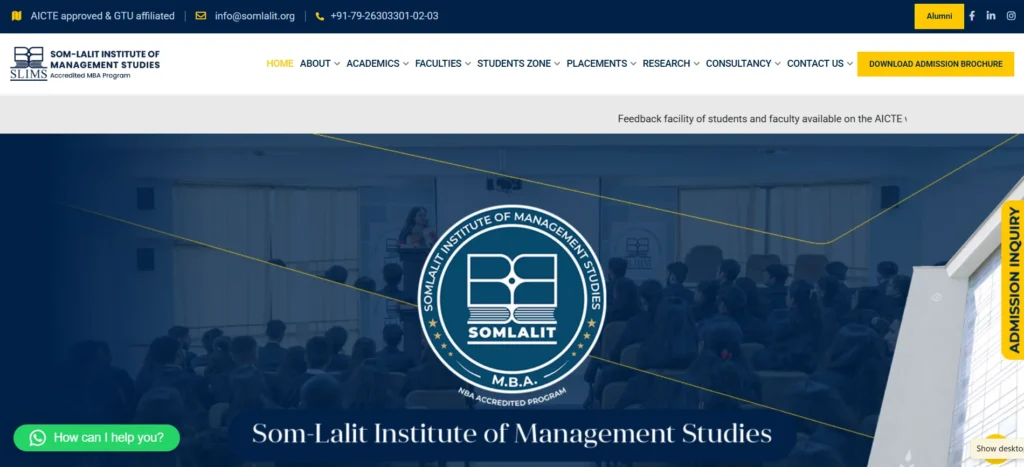 MBA colleges in Ahmedabad Som lalit
