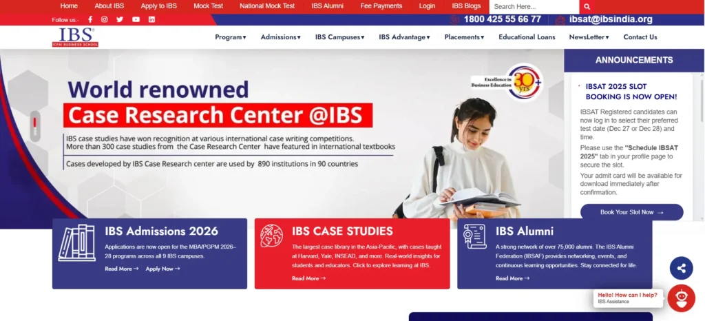 MBA colleges in Ahmedabad IBS 