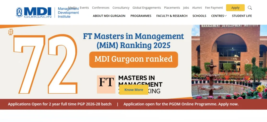 Management Development Institute (MDI), Gurgaon - MBA Colleges in India
