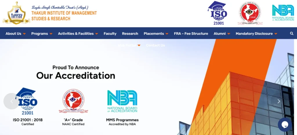 Thakur Institute of Management Studies & Research (TIMSR), Kandivali - MBA College In Mumbai