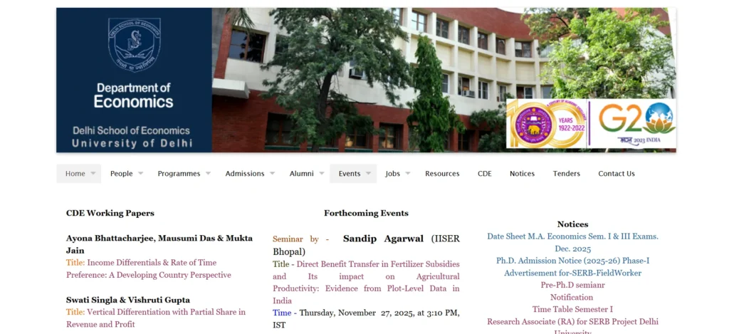 University of Delhi, Delhi School of Economics (DSE) - MBA College in Delhi