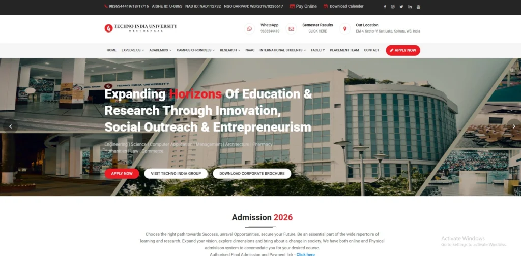 Graphic Design Courses
- Techno India University – Graphic Design Course 