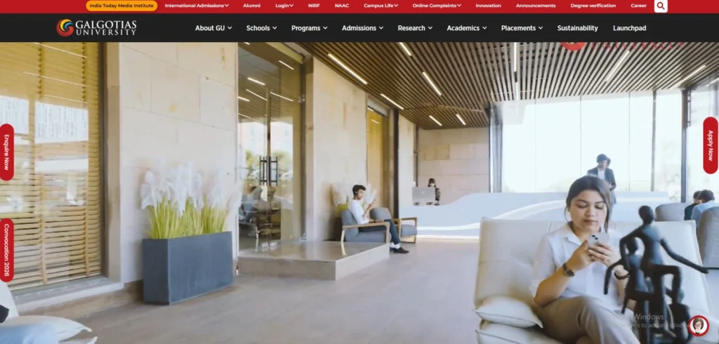 BCA Colleges in India
-  Galgotias University, Greater Noida