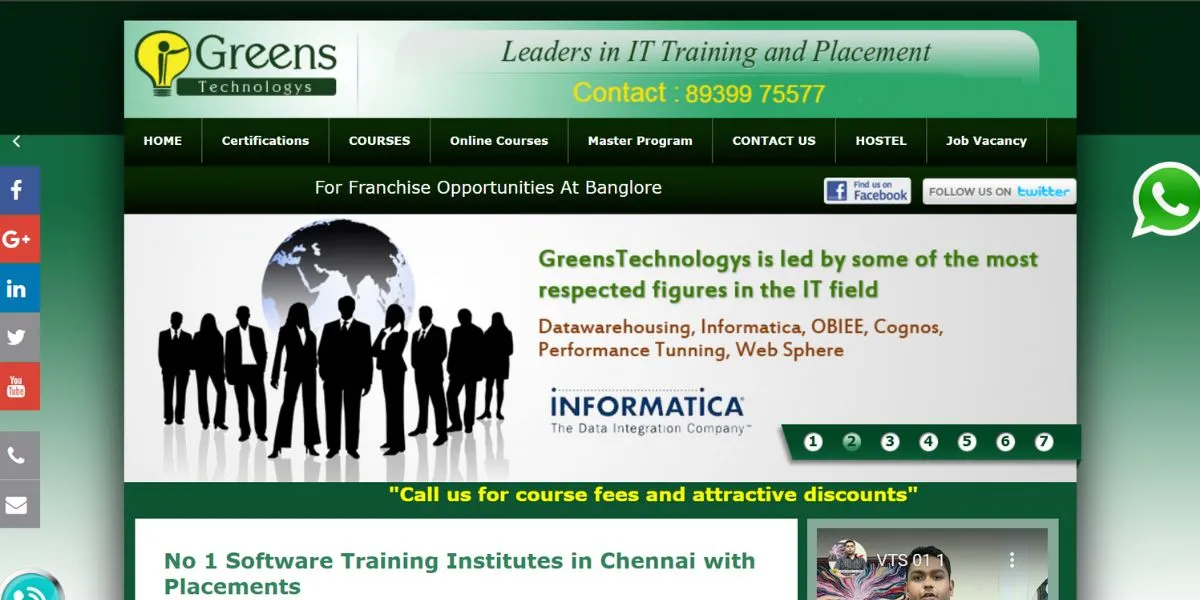 Greens Technologies - Artificial Intelligence Course in Chennai