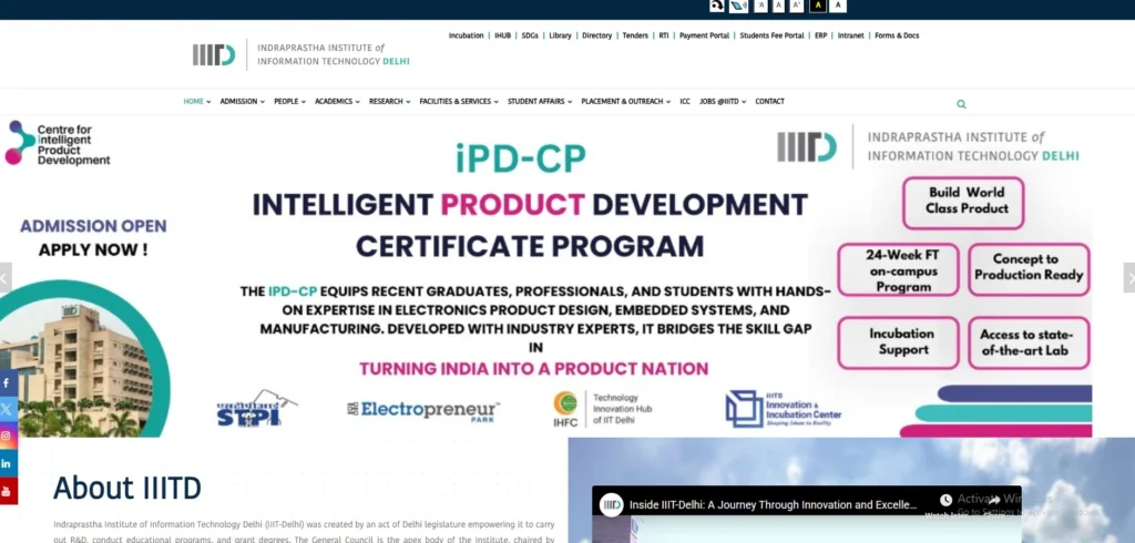 BCA Colleges in India
-  Delhi (IIIT-D)