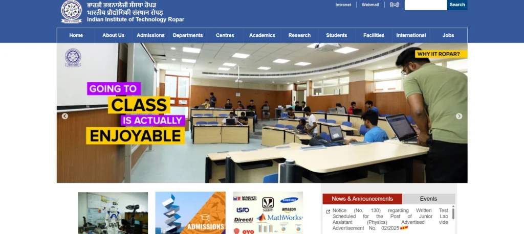  IIT Colleges in India
-  Indian Institute of Technology Ropar