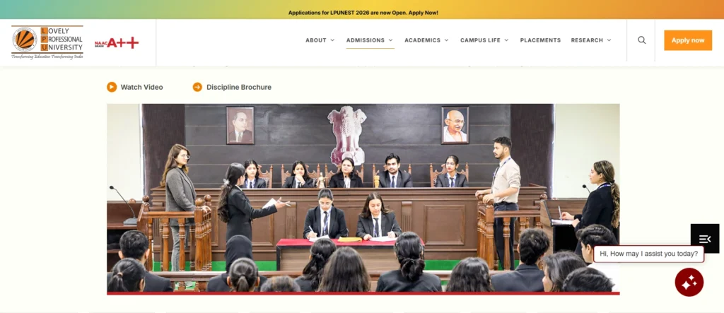 Law Colleges in India
- Lovely Professional University (LPU) School of Law.