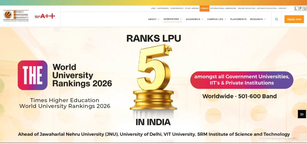 BCA Colleges in India
- Lovely Professional University