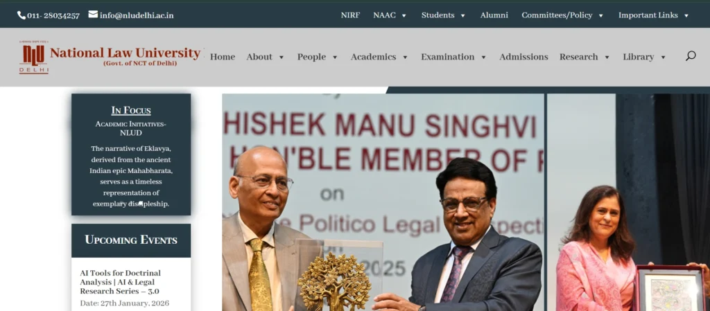 Law Colleges in India
- NLU Delhi National Law University, Delhi.