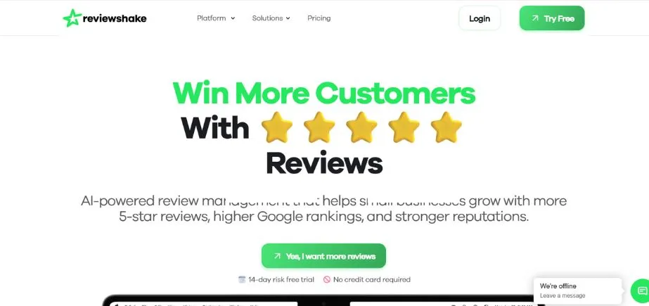 Reviewshake - Online Reputation Management Tools