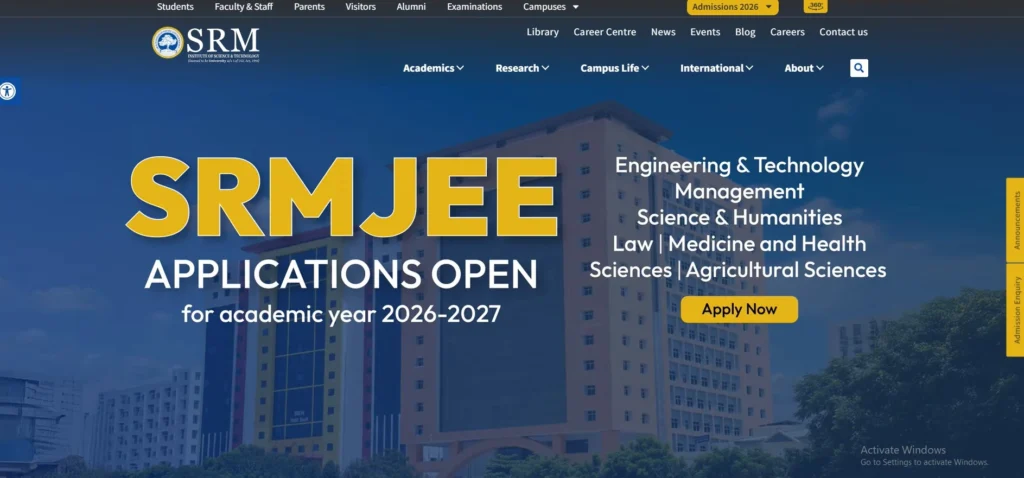 BCA Colleges in India
-  SRM Institute of Science and Technology 