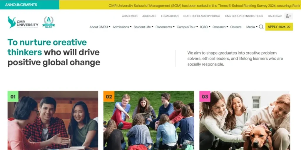 CMR University - School of Management - Colleges for MBA in Digital Marketing in Bangalore