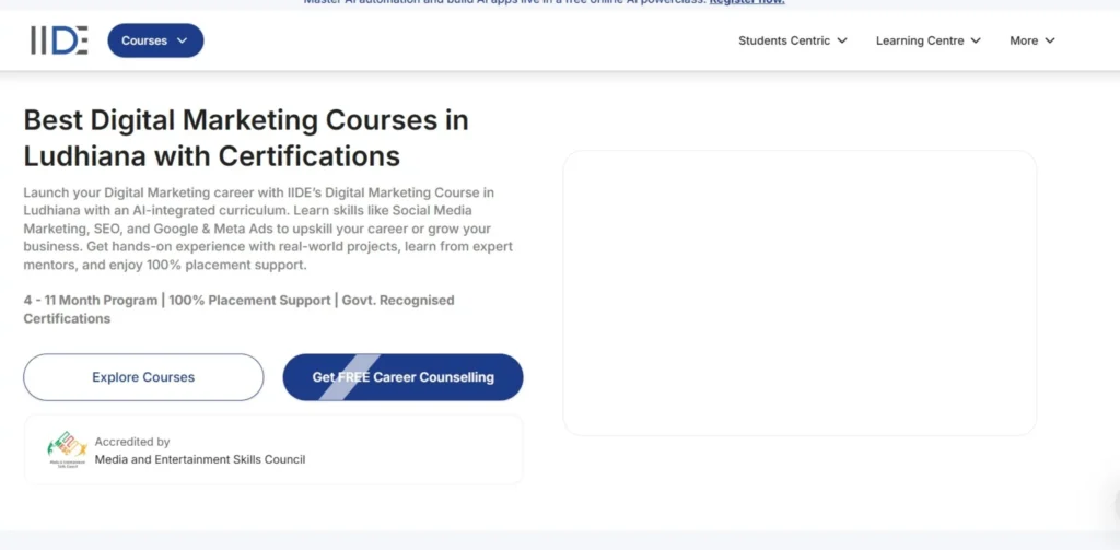 Digital Marketing Courses in Ludhiana - IIDE