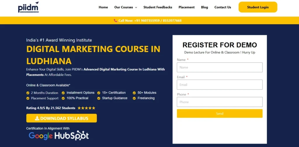 Digital Marketing Courses in Ludhiana - PIIDM