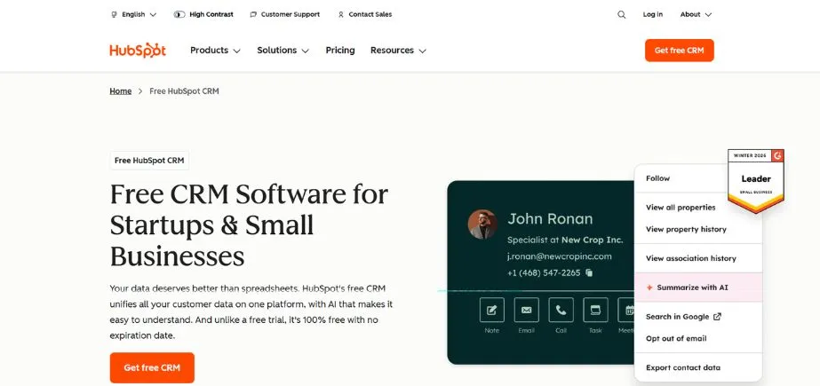 HubSpot CRM - Essential Startup Tools and Software