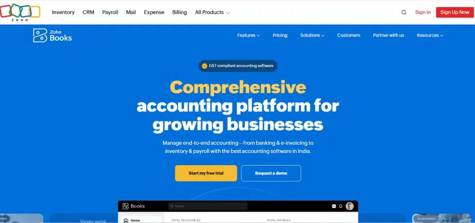 Zoho Books - Accounting Software Alternatives to QuickBooks